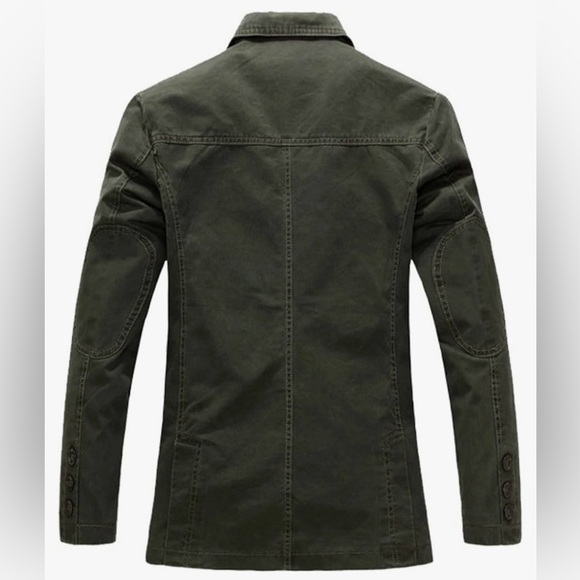 BNWT! CHOUYATOU, Men's Casual 3 Button Stripe Lined Cotton Twill Suit Jacket, 😻💚 - Picture 2 of 8